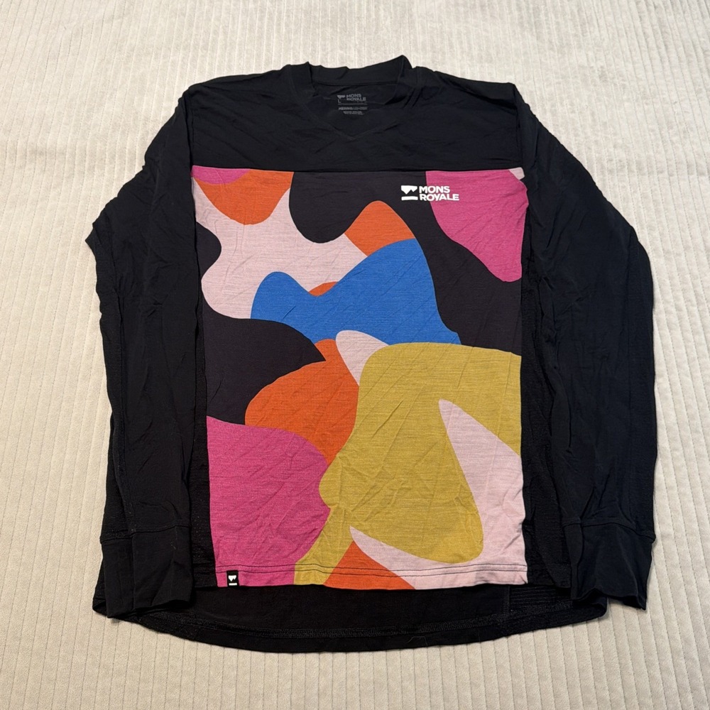 Mons Royale Merino Air Con 140 Long Sleeve T-shirt Black Men's Size L